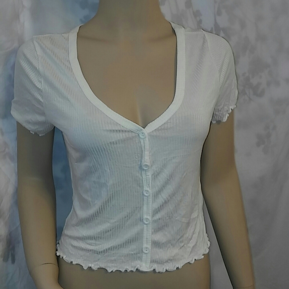 Lettuce hem cardigan crop large
